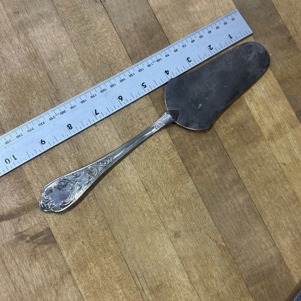 Vintage Silverplate Serving Utensil Lot Sheffield Pizza Cutter Cake Server Knife